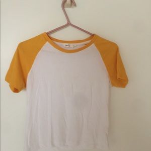 Yellow Baseball Crop Tee 2/12✨